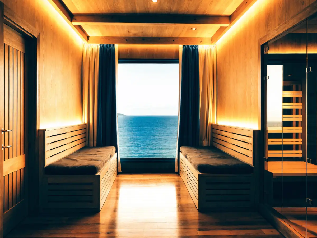 The infrared sauna room at the Pura Vida Day Spa in Fleming Island, FL