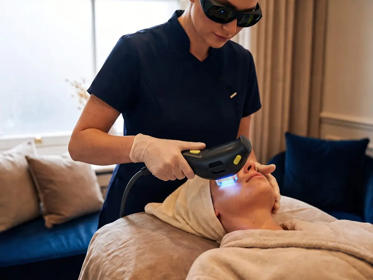 A Pura Vida provider performing an IPL photofacial in Fleming Island, FL