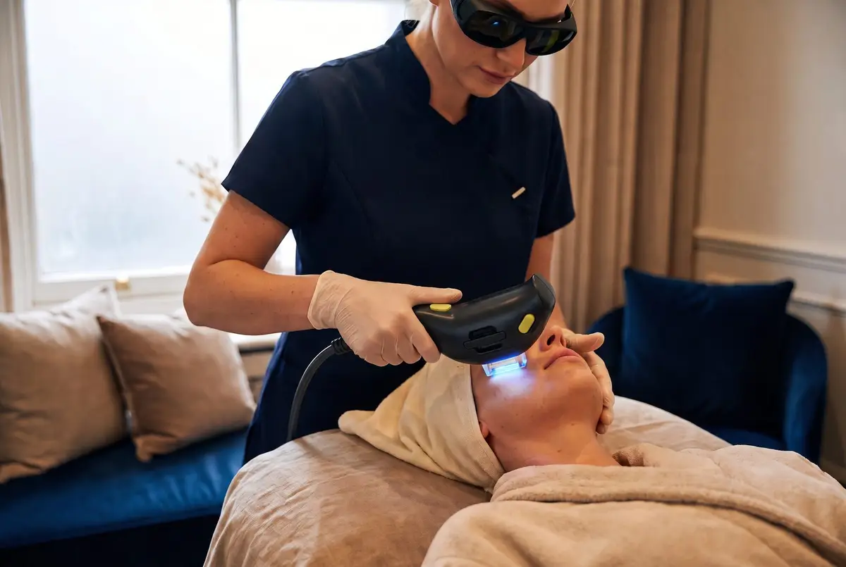 A Pura Vida provider performing an IPL photofacial in Fleming Island, FL