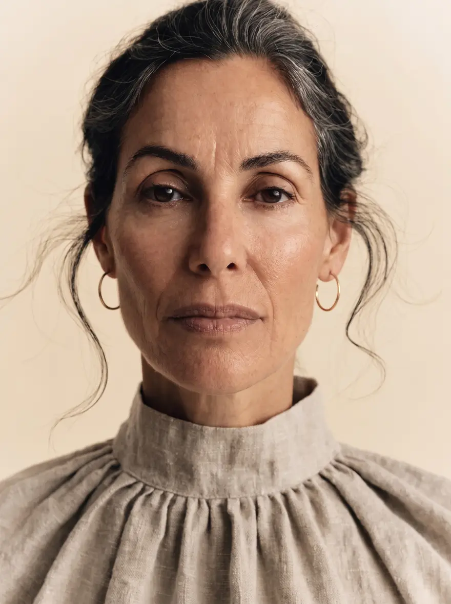 An AI preview of the same photo with refreshed, more radiant skin