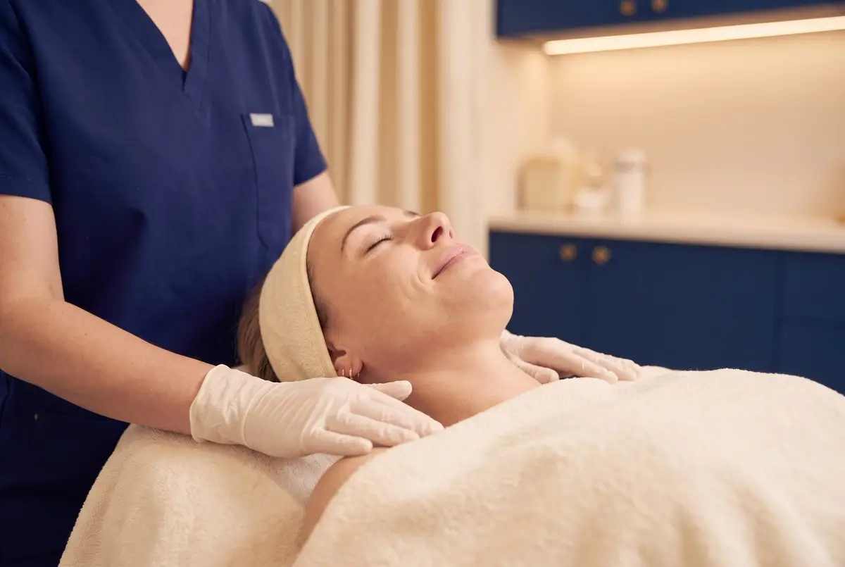 A Pura Vida provider performing a Quantum RF skin-tightening treatment in Fleming Island, FL
