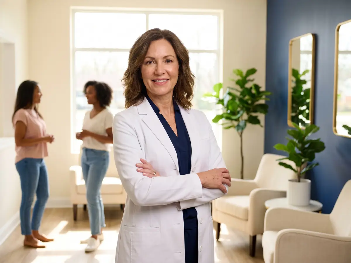 A credentialed Pura Vida provider reviewing a patient’s profile before treatment in Fleming Island, FL