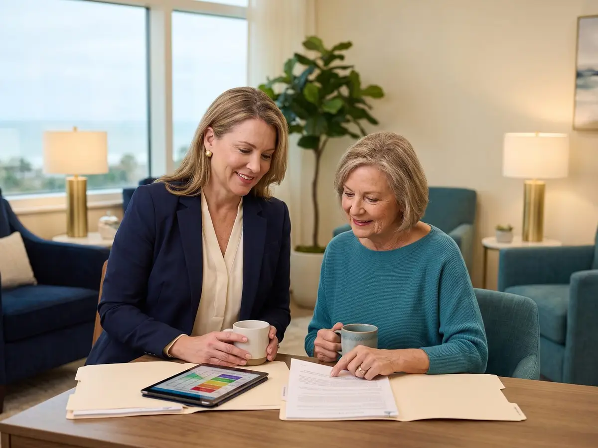 A Pura Vida nurse practitioner reviewing weight-loss labs with a patient in Fleming Island, FL